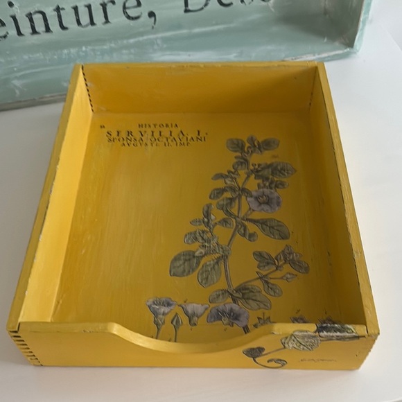 Vintage Office Box Documents Tray Upcycled Dovetailed Corners - Picture 3 of 9